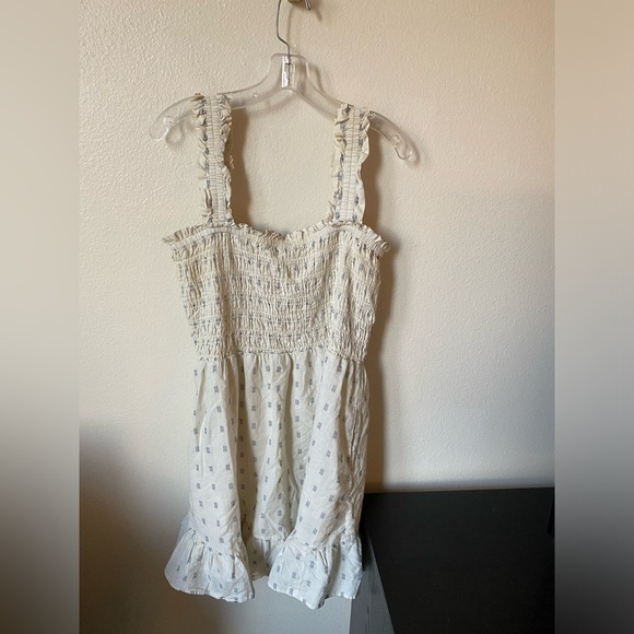 Madewell Women’s Lucie Smocked Tank Mini Dress in Textural Clipdot Fit Size L - Picture 2 of 10